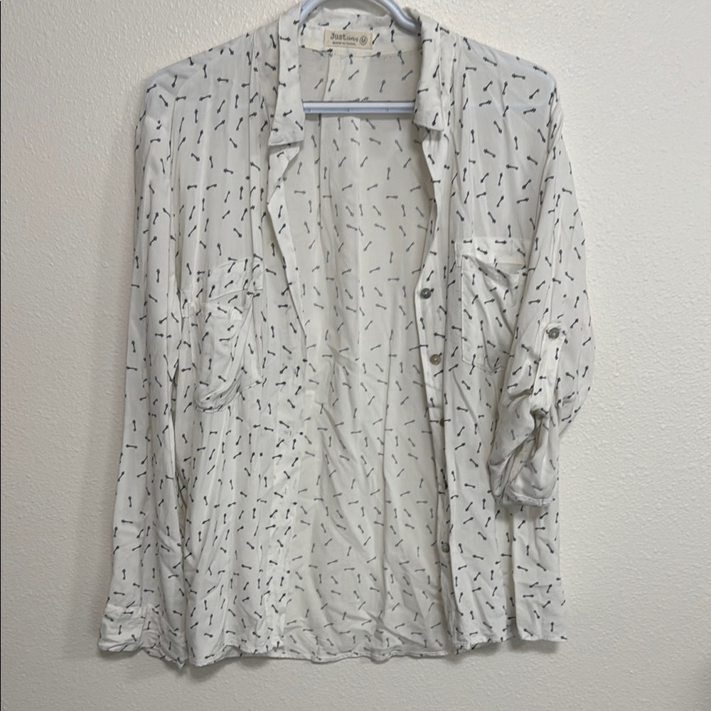 Just Living Key Print Blouse